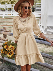 Taillenschlankmachendes Spitzen-Patchworkkleid für Damen 