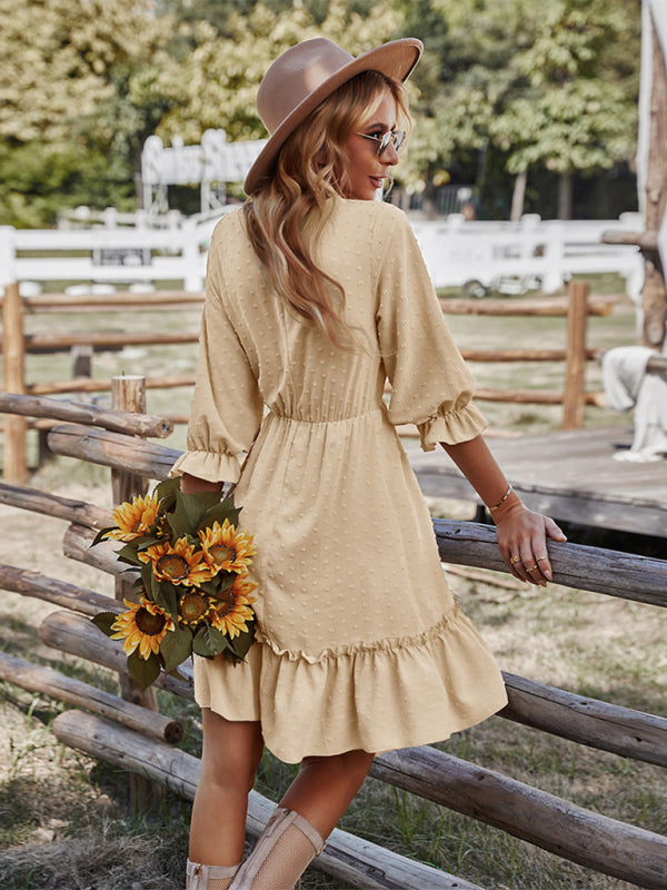 Taillenschlankmachendes Spitzen-Patchworkkleid für Damen 