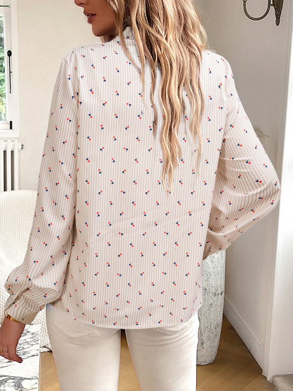 Elegante, gestreifte Langarmbluse für Damen, ideal für den Alltag. 