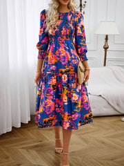 Elegantes Damen-Pendelkleid mit Rundhalsausschnitt und Print 