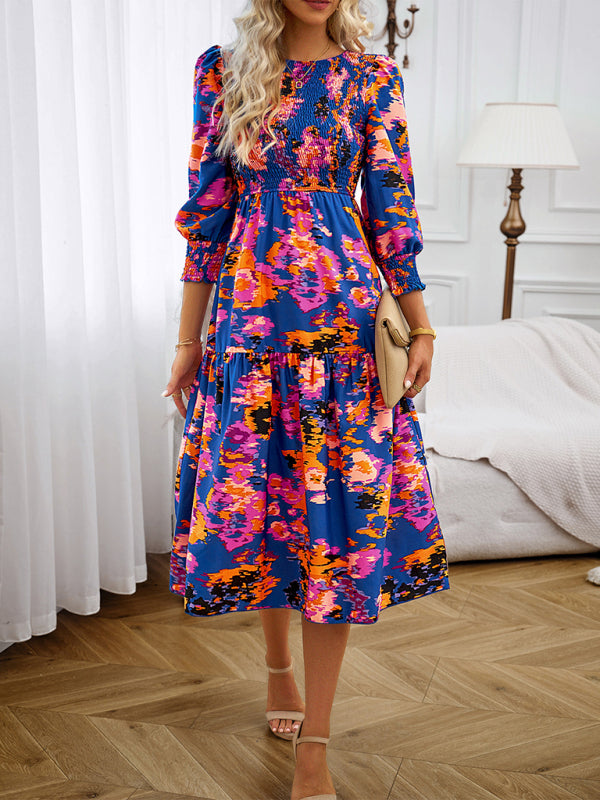 Elegantes Damen-Pendelkleid mit Rundhalsausschnitt und Print 