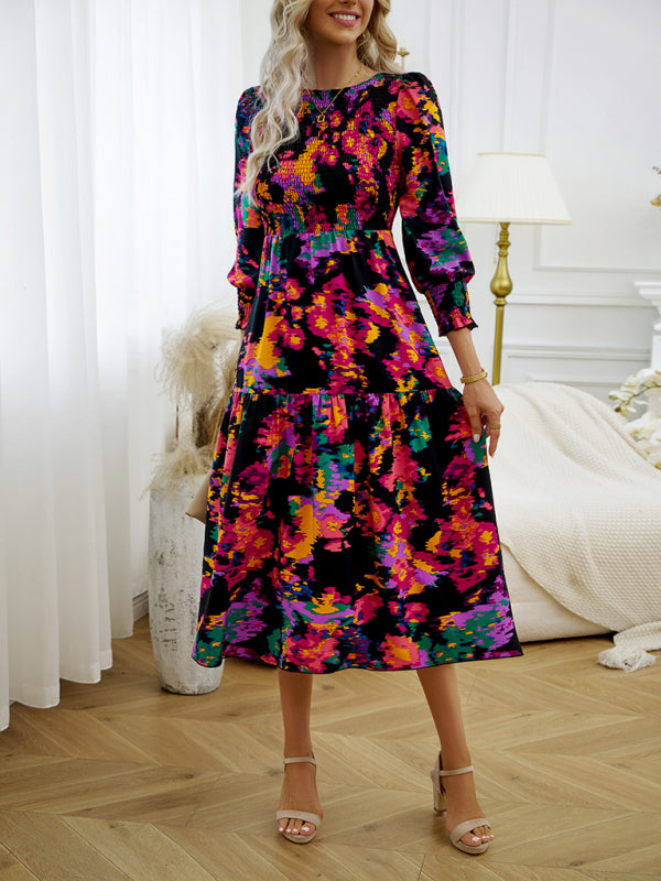 Elegantes Damen-Pendelkleid mit Rundhalsausschnitt und Print 