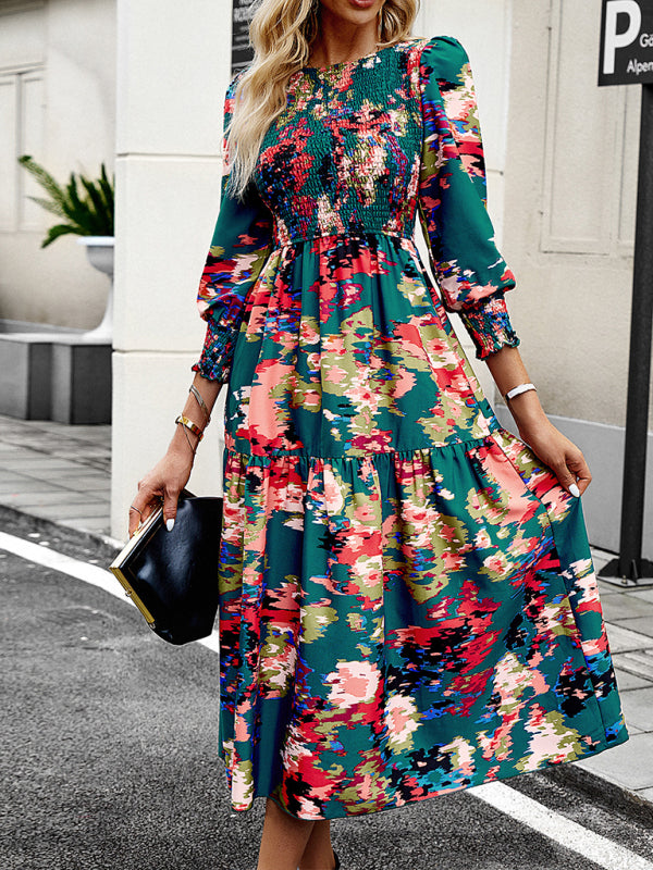 Elegantes Damen-Pendelkleid mit Rundhalsausschnitt und Print 