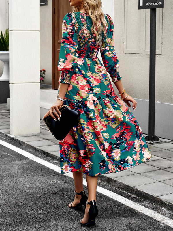Elegantes Damen-Pendelkleid mit Rundhalsausschnitt und Print 