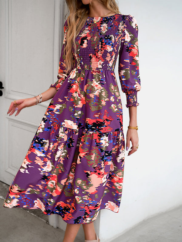Elegantes Damen-Pendelkleid mit Rundhalsausschnitt und Print 