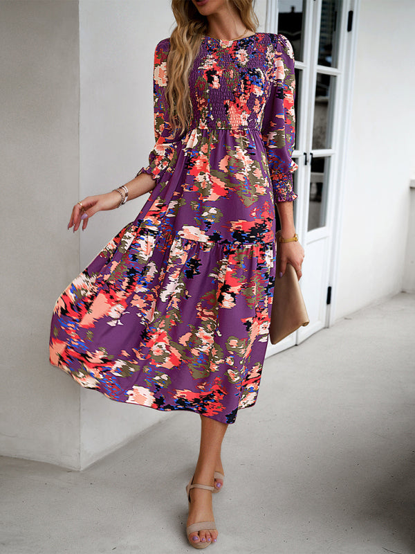 Elegantes Damen-Pendelkleid mit Rundhalsausschnitt und Print 