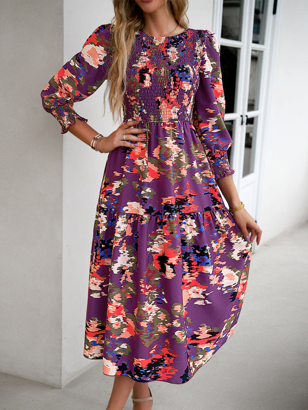 Elegantes Damen-Pendelkleid mit Rundhalsausschnitt und Print 