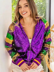 New women's sequined baseball jacket