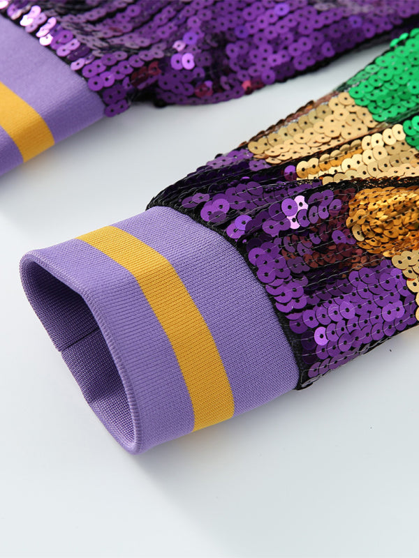 New women's sequined baseball jacket