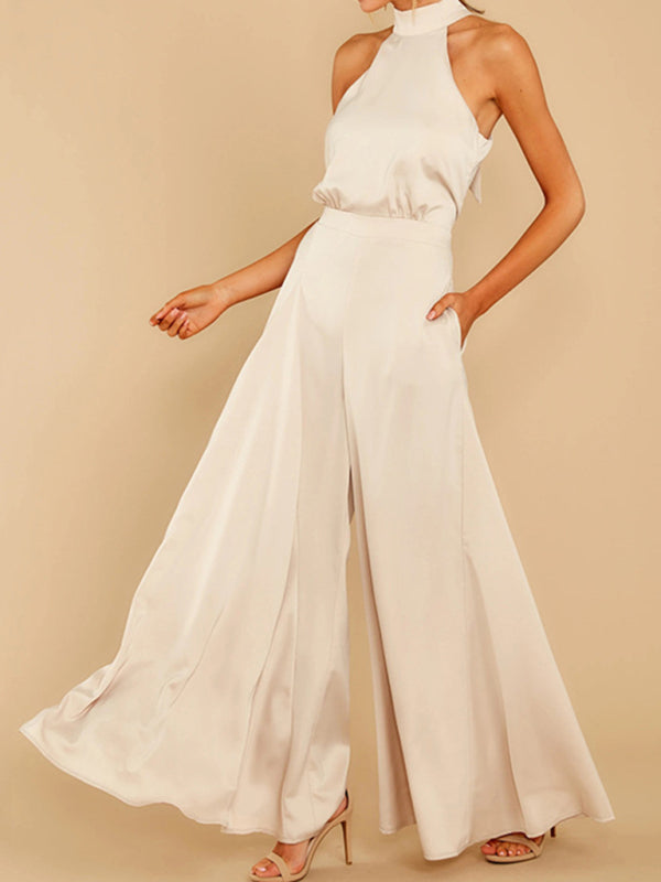 Neuer Damen-Jumpsuit mit schulterfreiem Schnitt, hohem Bund und weitem Bein 