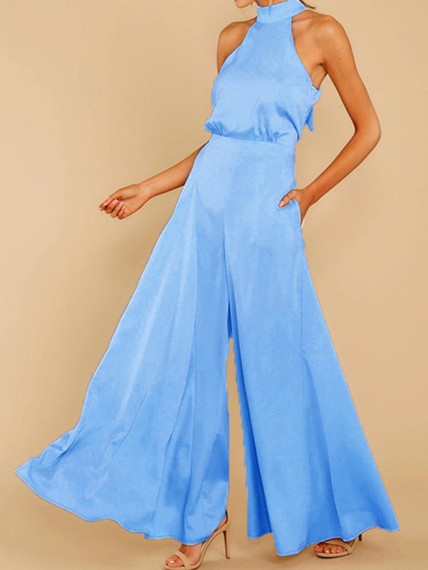 Neuer Damen-Jumpsuit mit schulterfreiem Schnitt, hohem Bund und weitem Bein 