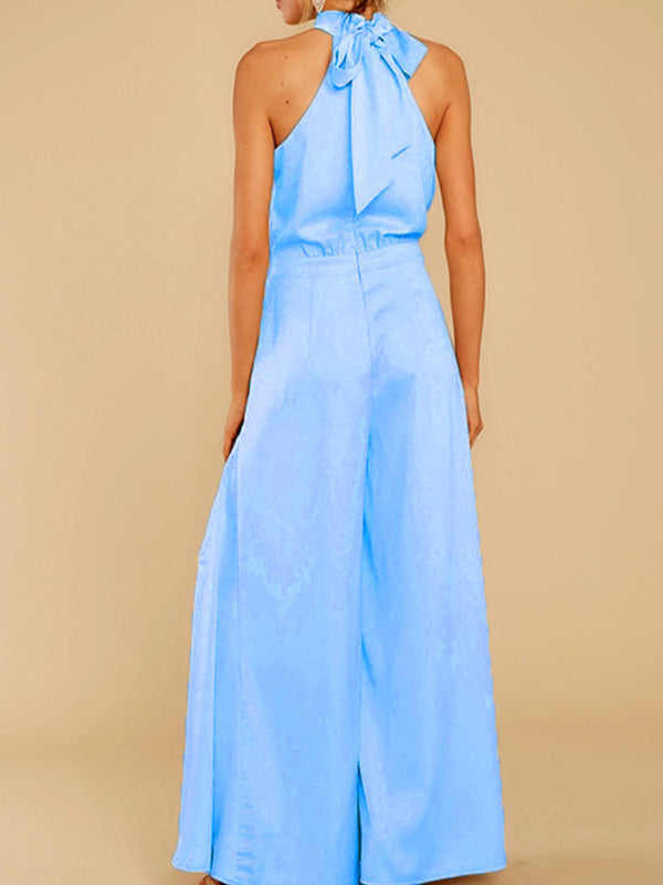 Neuer Damen-Jumpsuit mit schulterfreiem Schnitt, hohem Bund und weitem Bein 