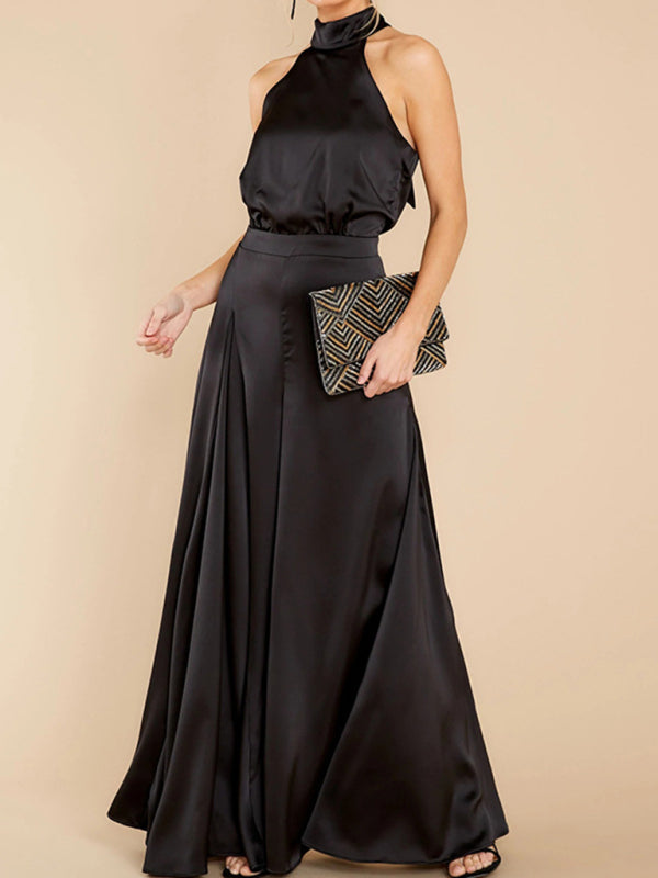 Neuer Damen-Jumpsuit mit schulterfreiem Schnitt, hohem Bund und weitem Bein 