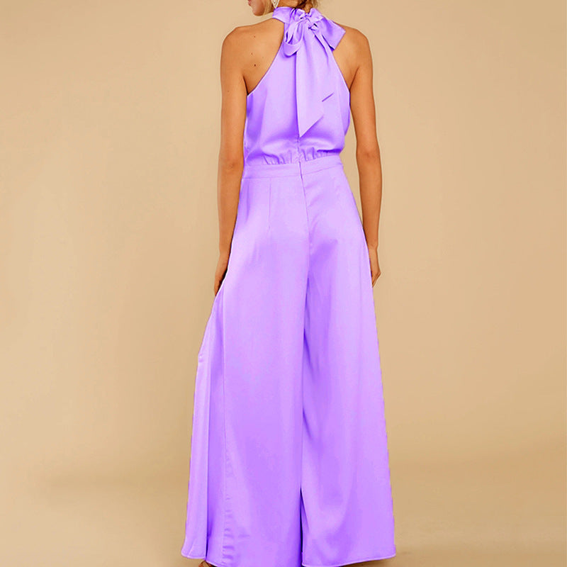 Neuer Damen-Jumpsuit mit schulterfreiem Schnitt, hohem Bund und weitem Bein 
