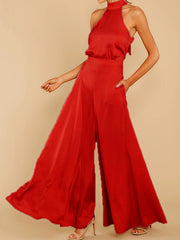 Neuer Damen-Jumpsuit mit schulterfreiem Schnitt, hohem Bund und weitem Bein 