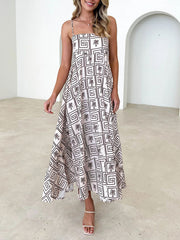 Robe à bretelles imprimée courte et fraîche, style tendance pour femme 