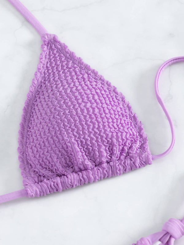 Neuer, modischer und sexy Damenbikini mit Wellenmuster und Schnürung 