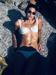 Sexy zweiteiliger Bikini mit Trägern für den Strandurlaub für Damen 