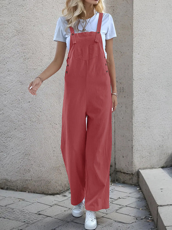 Neue lässige, einteilige Hosenträgerhose mit geradem Bein 