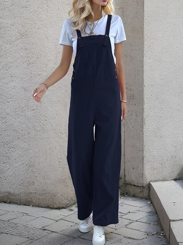 Neue lässige, einteilige Hosenträgerhose mit geradem Bein 