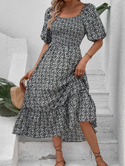 New Women's Clothing New Floral Retro Elegant Dress