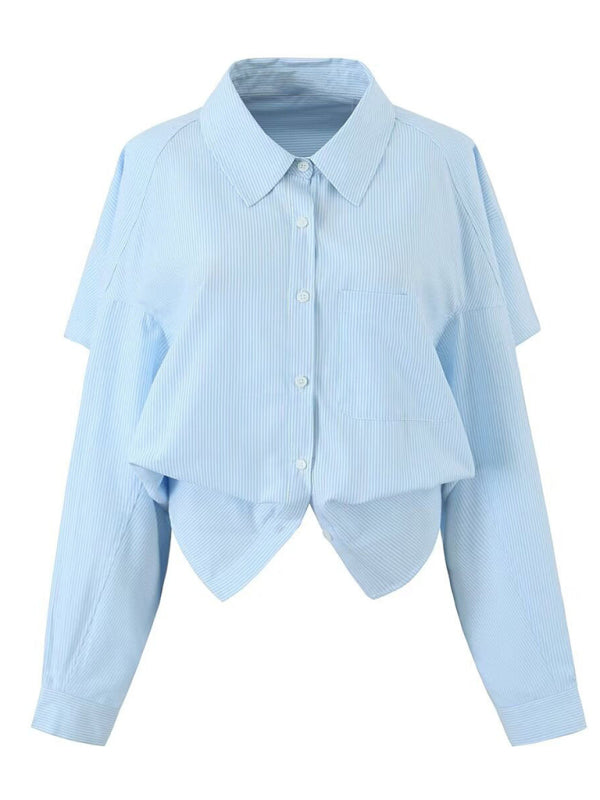 Neue langärmelige, gestreifte, rückenfreie und personalisierte Streetwear-Shirts für Damen 