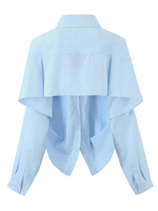 Neue langärmelige, gestreifte, rückenfreie und personalisierte Streetwear-Shirts für Damen 