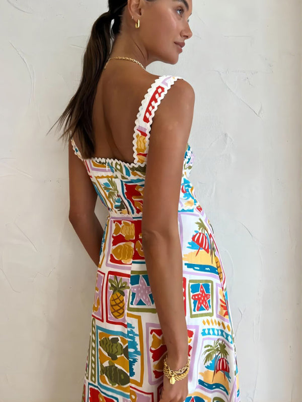 Robe bustier sexy en dentelle à bretelles graffiti personnalisées et tendance 