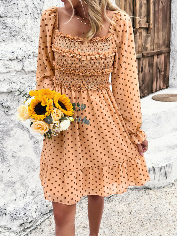 Neues, lässiges Polka-Dot-Kleid für Frühling und Sommer 