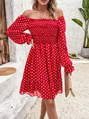 Neues, lässiges Polka-Dot-Kleid für Frühling und Sommer 