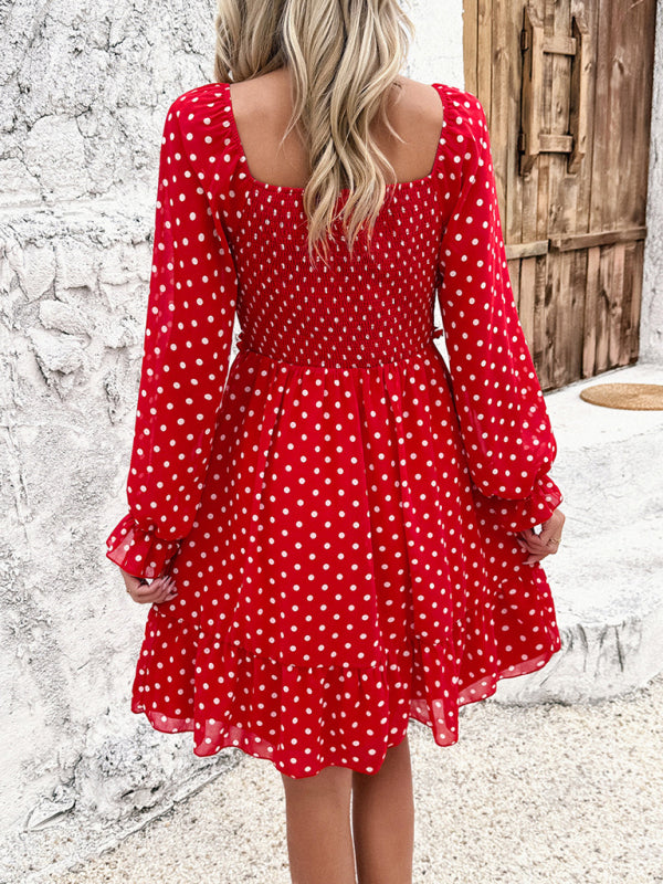 Neues, lässiges Polka-Dot-Kleid für Frühling und Sommer 