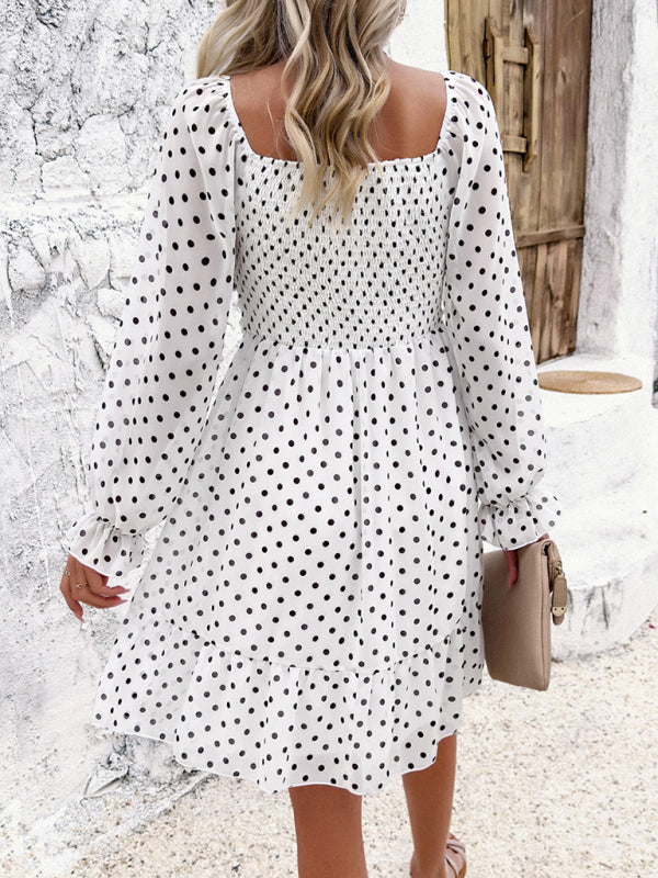 Neues, lässiges Polka-Dot-Kleid für Frühling und Sommer 