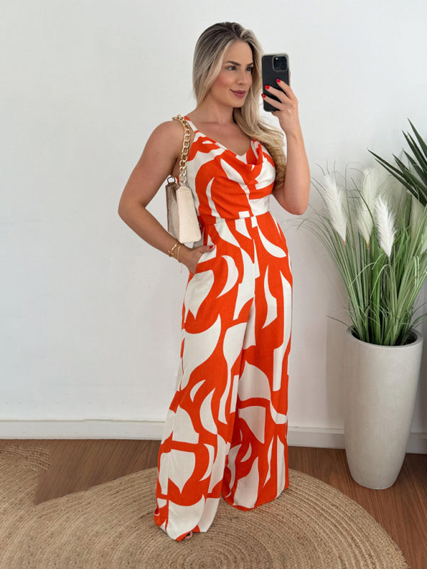 New fashionable commuting suspender jumpsuit straight trousers – detail view