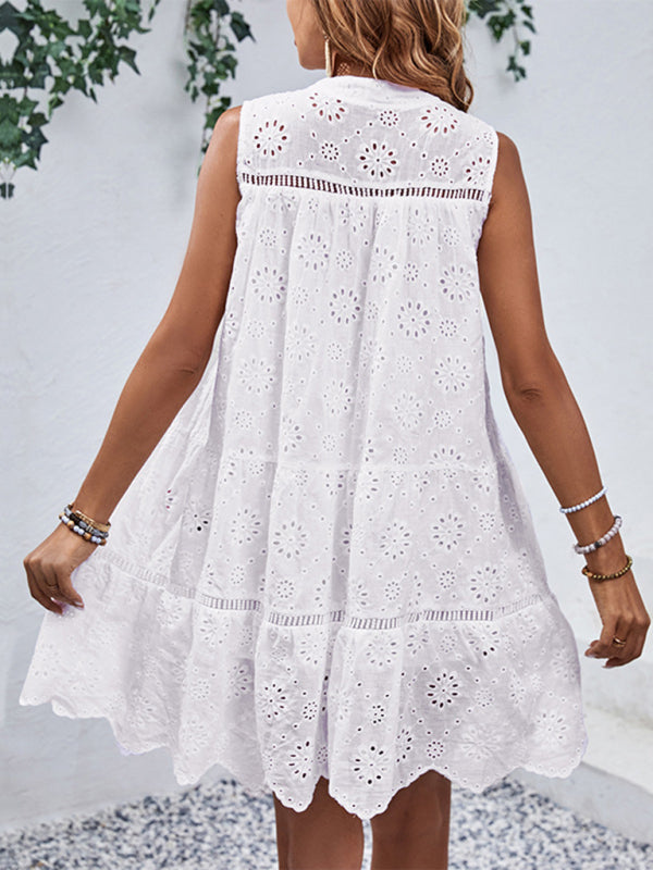Neues Patchwork-Spitzenkleid im Babydoll-Stil für Damen, festliches Kleid 
