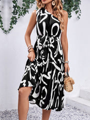 Women's new letter print off-shoulder dress