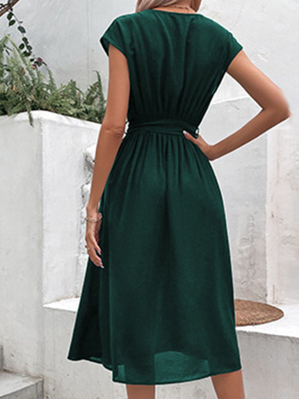 New style strappy v-neck black dress