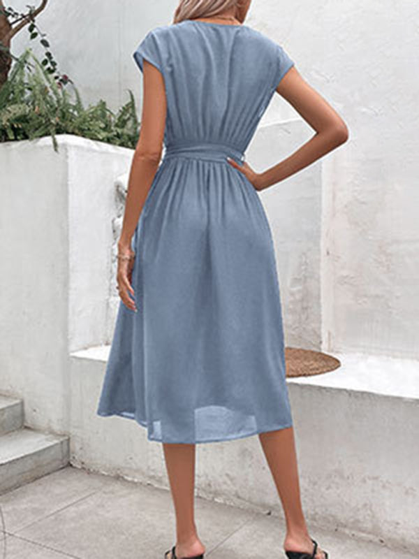 New style strappy v-neck black dress