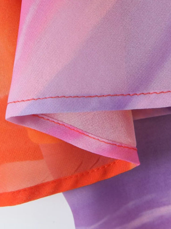 Neues rückenfreies Damenkleid mit Neckholder, Farbblockmuster und schmaler Passform 