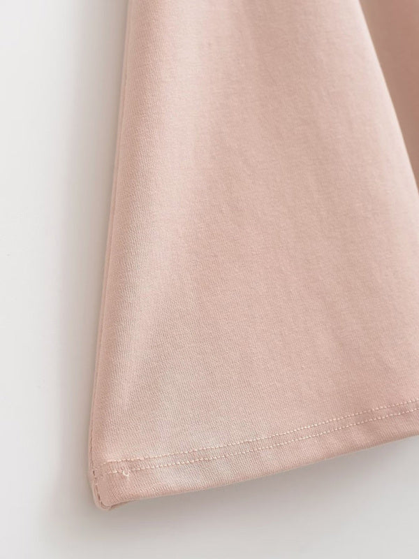 Breitkrempiger Neckholder-Rock mit hoher Taille, mehreren Knöpfen und Stretch-Rock 