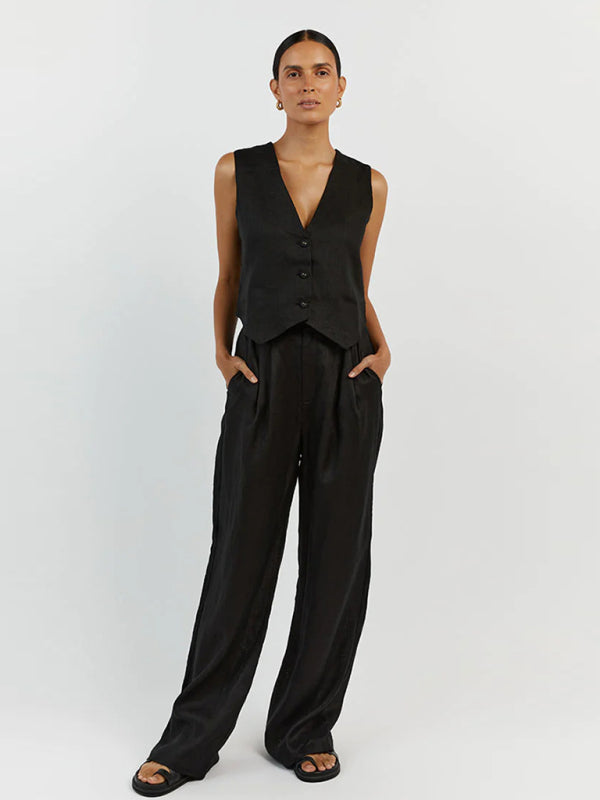 Neues, lässiges und modisches zweiteiliges Set aus ärmelloser Weste und Hose. 