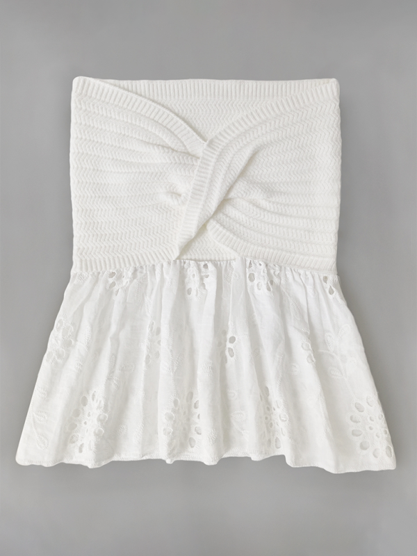 Modisches, lässiges Stricktop mit Stickereien, sexy Schnittmuster, ideal für den Urlaub 