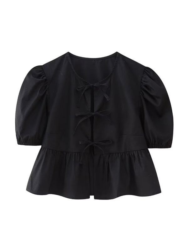Nouveau haut sexy pour femme, coupe ajustée, bretelles et manches bouffantes. 