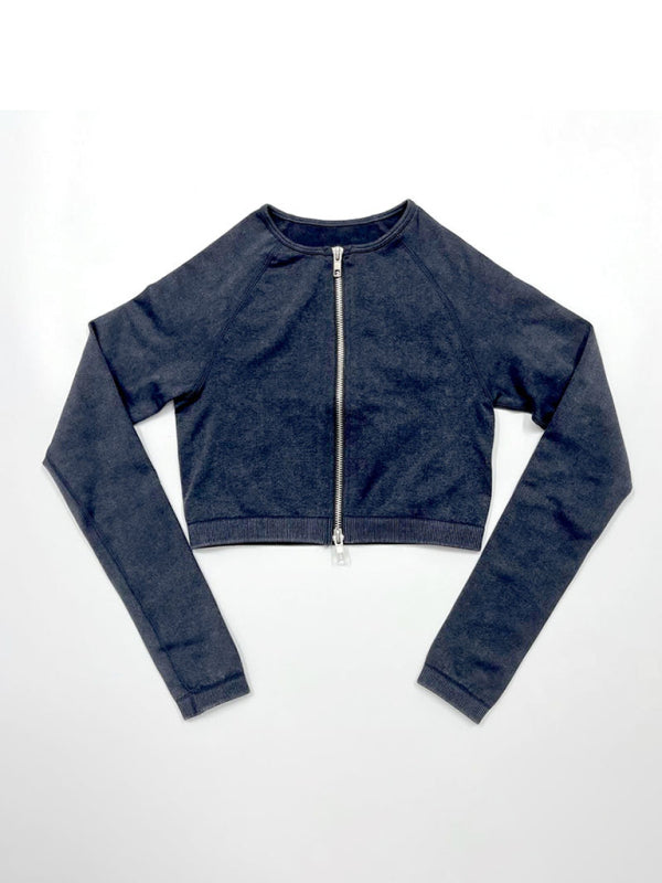 Nouvelle veste de yoga à manches longues multicolore avec fermeture éclair 
