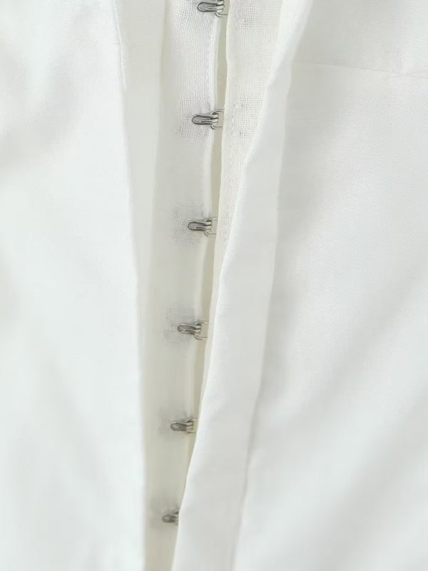 Robe courte plissée sexy à bretelles dos nu, couleur unie, pour femme 