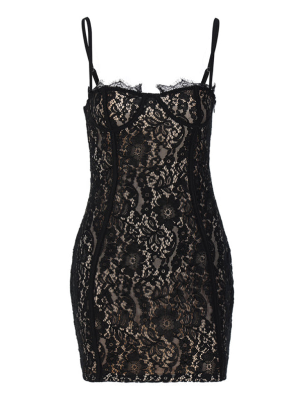 Robe à bretelles sexy et amincissante avec sac à dos et ceinture. Nouvelle mode 