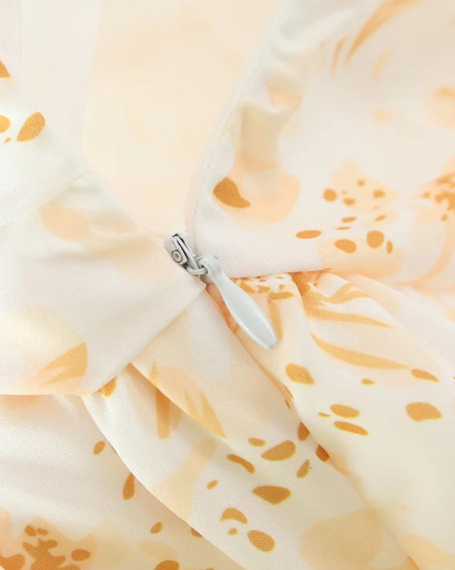 New fashionable elastic pleated pastoral style dress