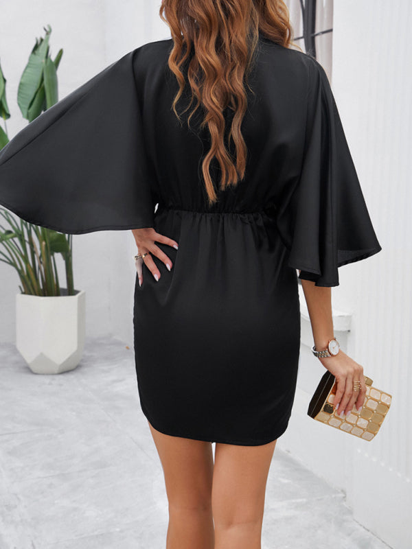 Elegantes, einfarbiges Taillenkleid für Frühling und Sommer 