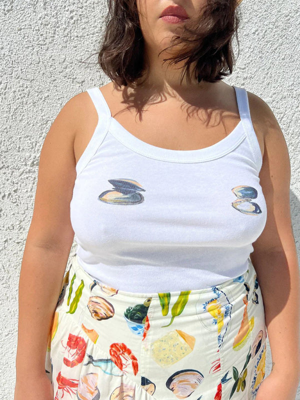 Women's simple printed hot girl camisole vest