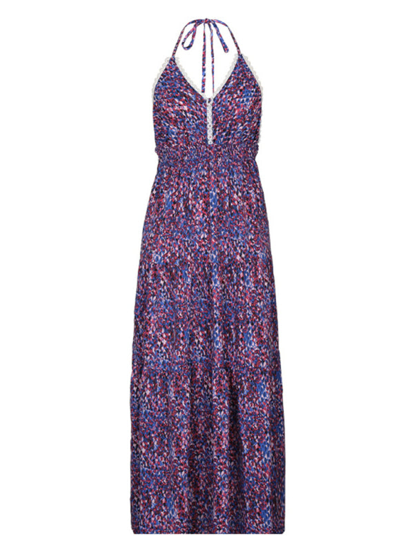 Neues bedrucktes Trägerkleid im Urlaubsstil 