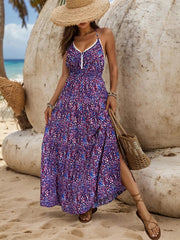 Neues bedrucktes Trägerkleid im Urlaubsstil 